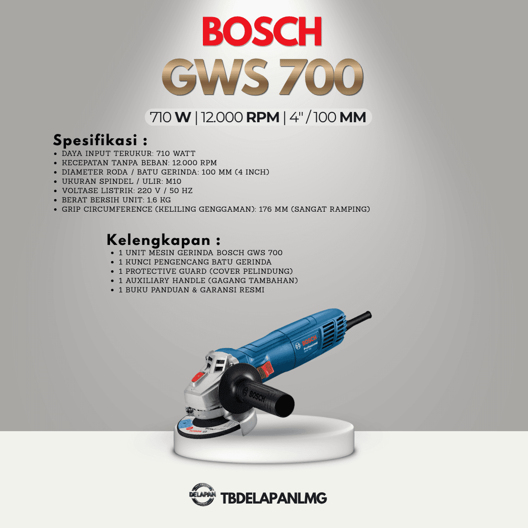 BOSCH Mesin Gerinda Tangan GWS 700 Professional Angle Grinder 4Inci