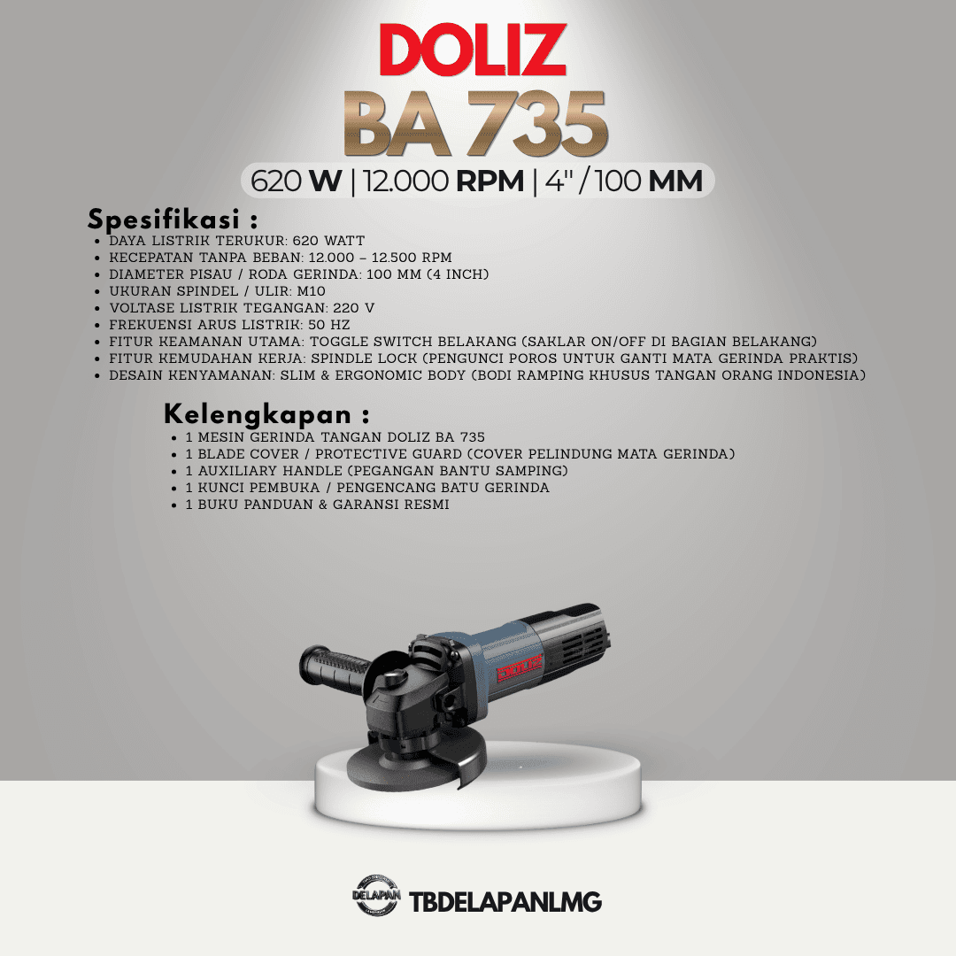 Mesin Gerinda Tangan DOLIZ BA735 Angle Grinder 4Inci