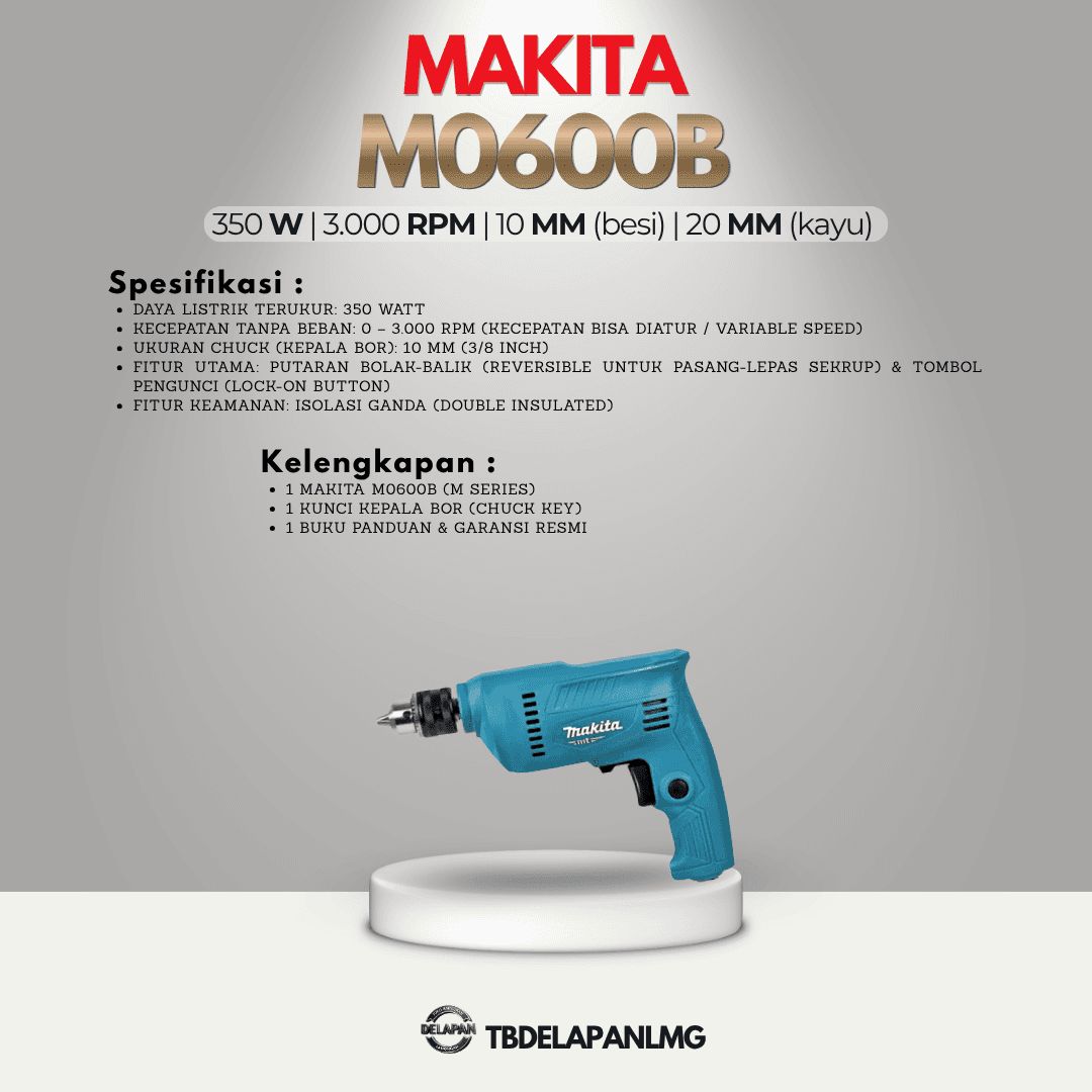 MAKITA Mesin Bor Listrik M0600B Electric Drill 10 MM