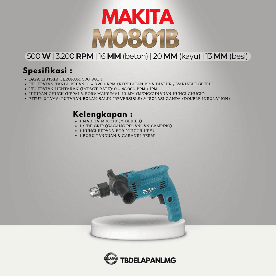MAKITA Mesin Bor Beton M0801B Impact Drill 13MM