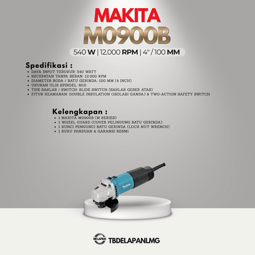 MAKITA Mesin Gerinda Tangan M0900B Angle Grinder 4 Inci