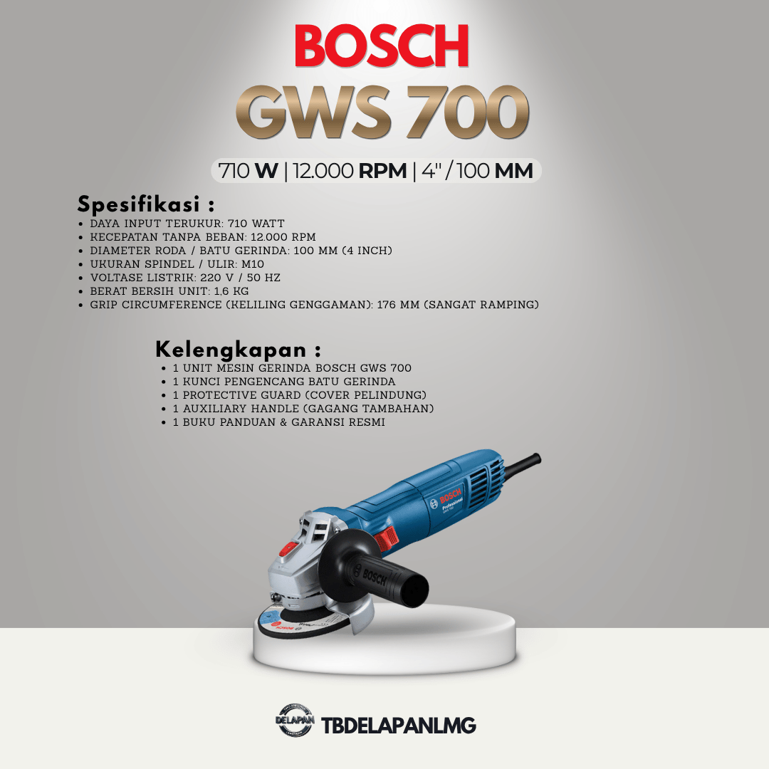 BOSCH Mesin Gerinda Tangan GWS 700 Professional Angle Grinder 4Inci