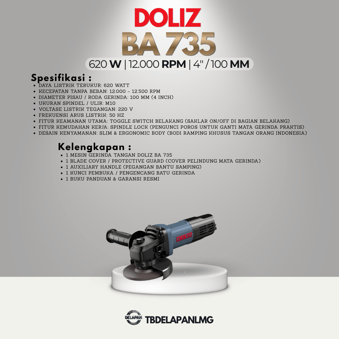 Mesin Gerinda Tangan DOLIZ BA735 Angle Grinder 4Inci