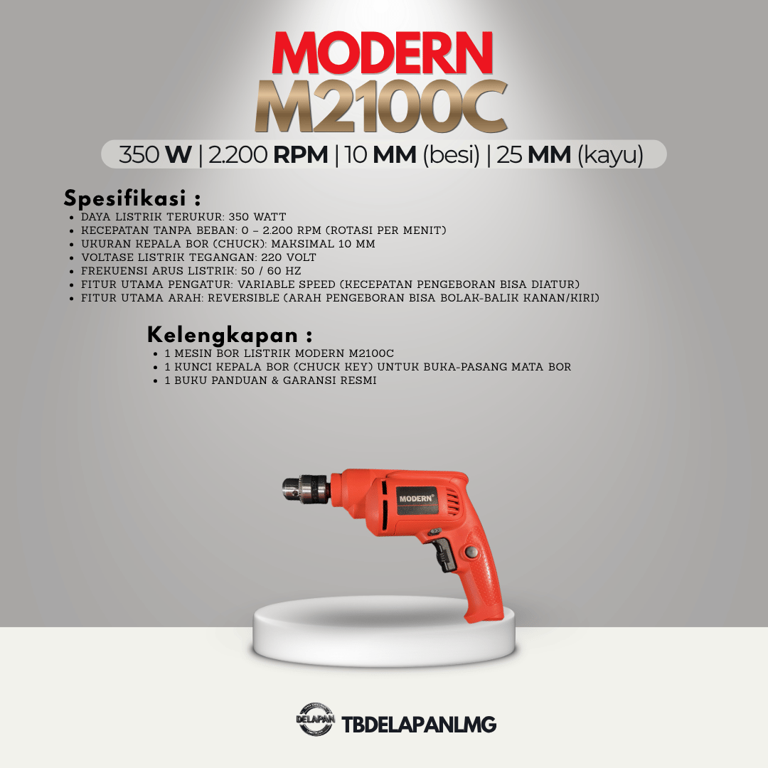 Mesin Bor Listrik MODERN M-2100C Electric Drill 10MM